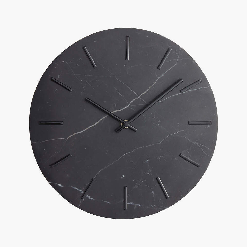 Carlo Black Marble Wall Clock Cb2 Uae Carlo Black Marble Wall Clock Cb2 Uae