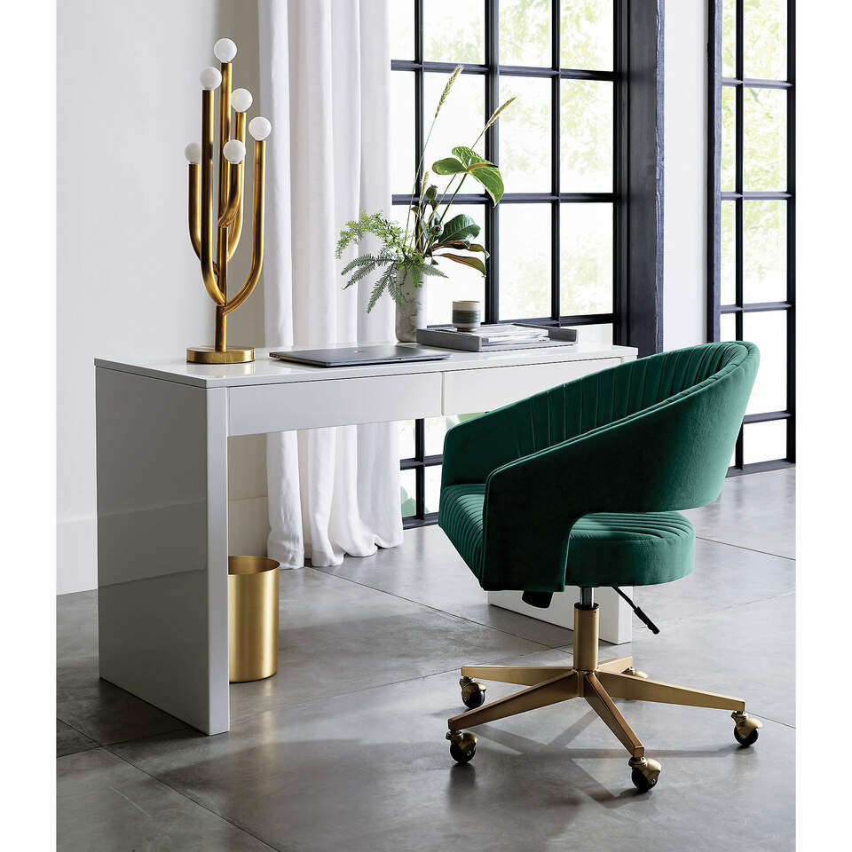 Channel Green Velvet Office Chair Buy Furniture Online Cb2 Uae Channel Green Velvet Office Chair Buy Furniture Online Cb2 Uae