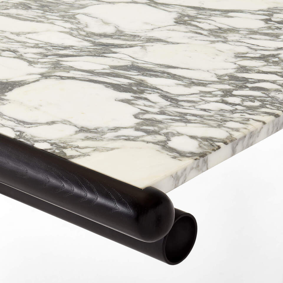 Compressed Marble Table Anacapri Modern Rectangular Marble Dining Table | CB2 UAE