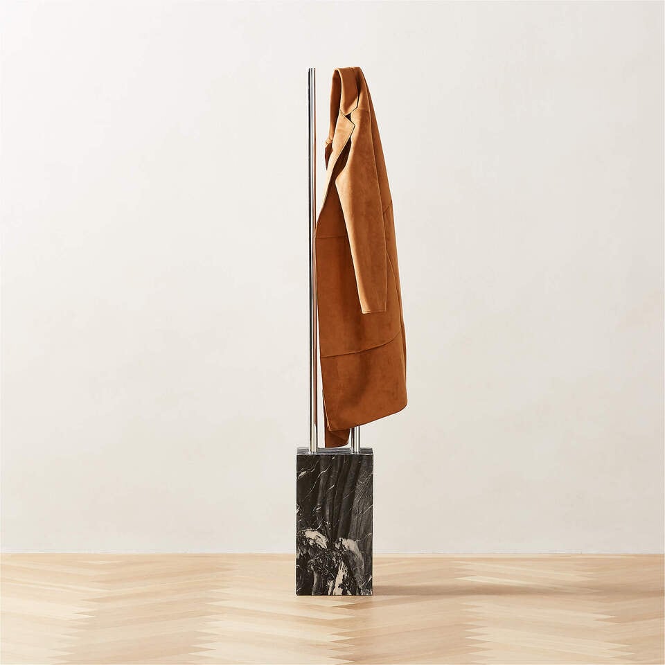 Bellamy Modern Marble and Stainless Steel Coat Rack CB2 UAE