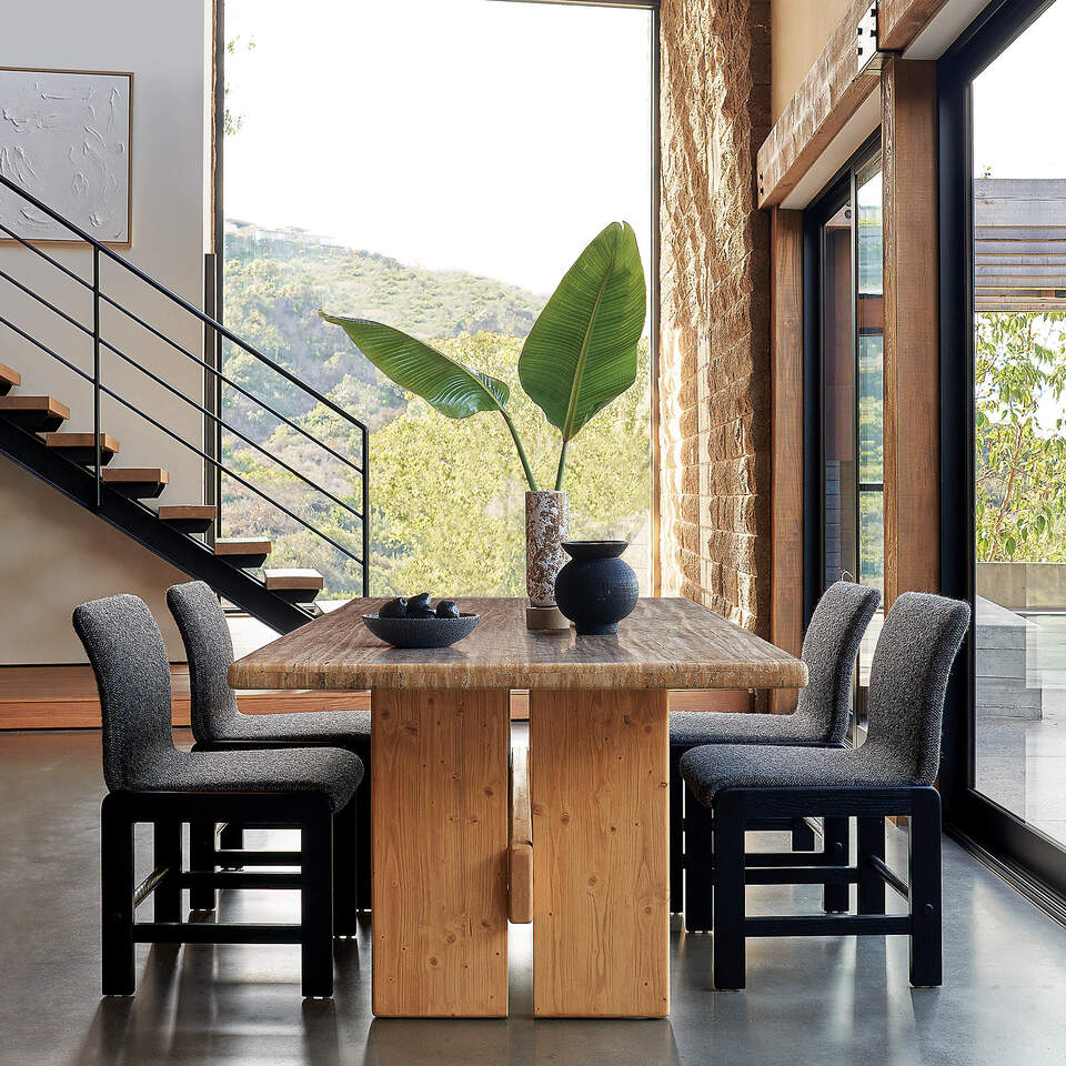 Falls Travertine Dining Table | CB2 UAE