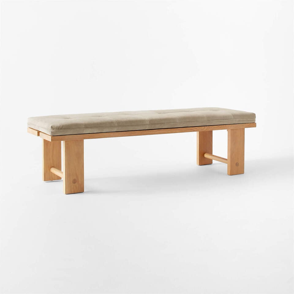 El Molino Oak Dining Bench with Suede Cushion CB2 UAE