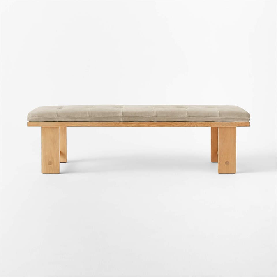 El Molino Oak Dining Bench with Suede Cushion CB2 UAE