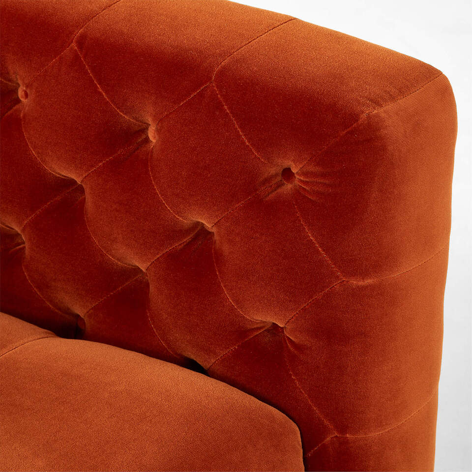 Marconi Tufted Rust Velvet Accent Chair by Gianfranco Frattini | CB2 UAE