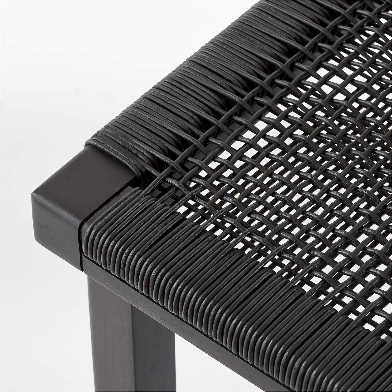 258446 Wrapped Black Leather Counter Stool | CB2 UAE